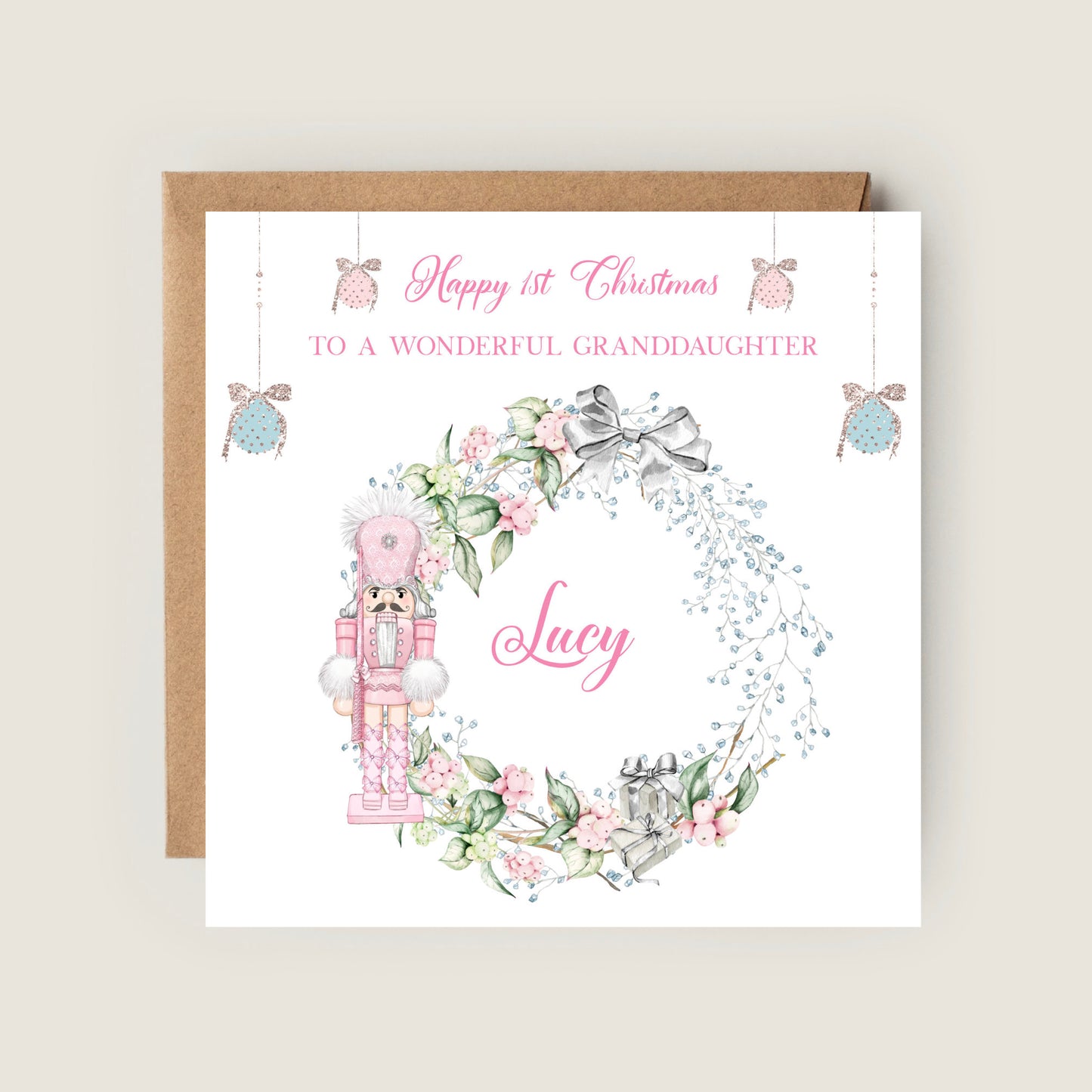 Personalised First Christmas Card for Special Granddaughter, Daughter, Niece