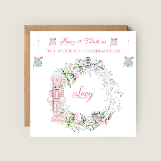 Personalised First Christmas Card for Special Granddaughter, Daughter, Niece