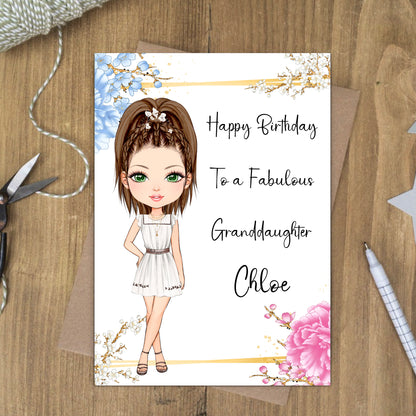 BIRTHDAY CARD FOR GLAM GIRL- personalised