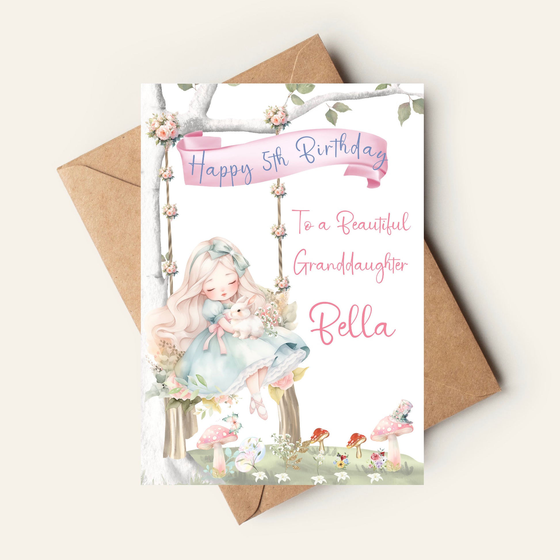 Alice in wonderland birthday card