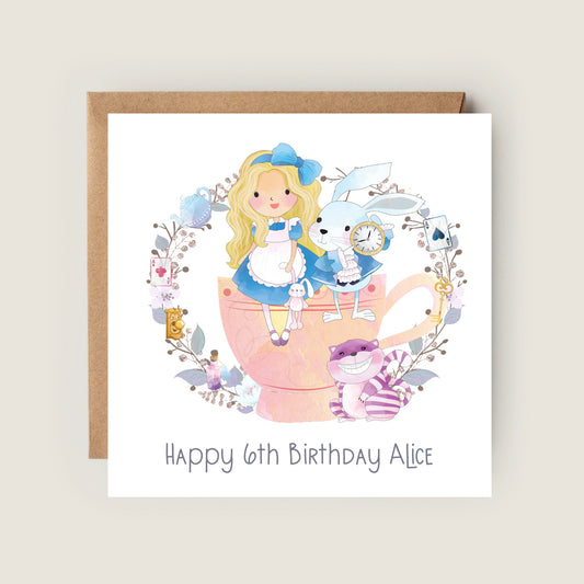 alice in wonderland birthday card