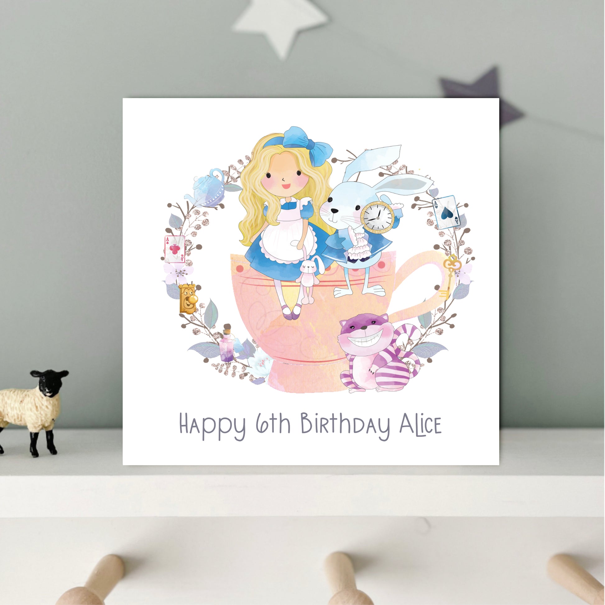 alice in wonderland birthday card