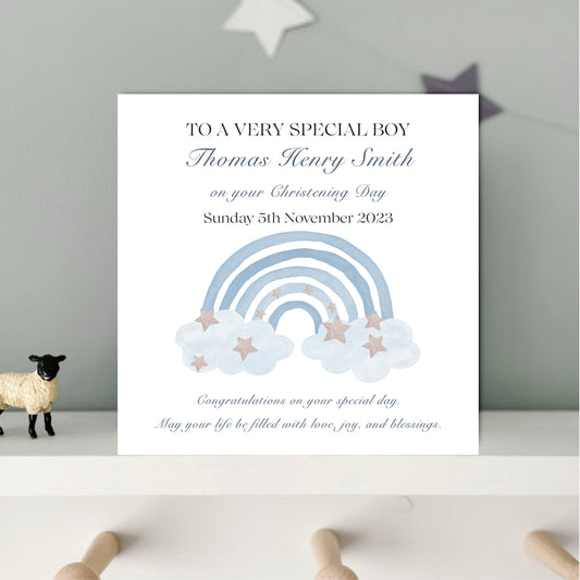 Personalised Christening / Baptism Card for Son