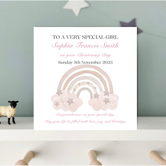 Personalised Christening / Baptism Card for Daughter