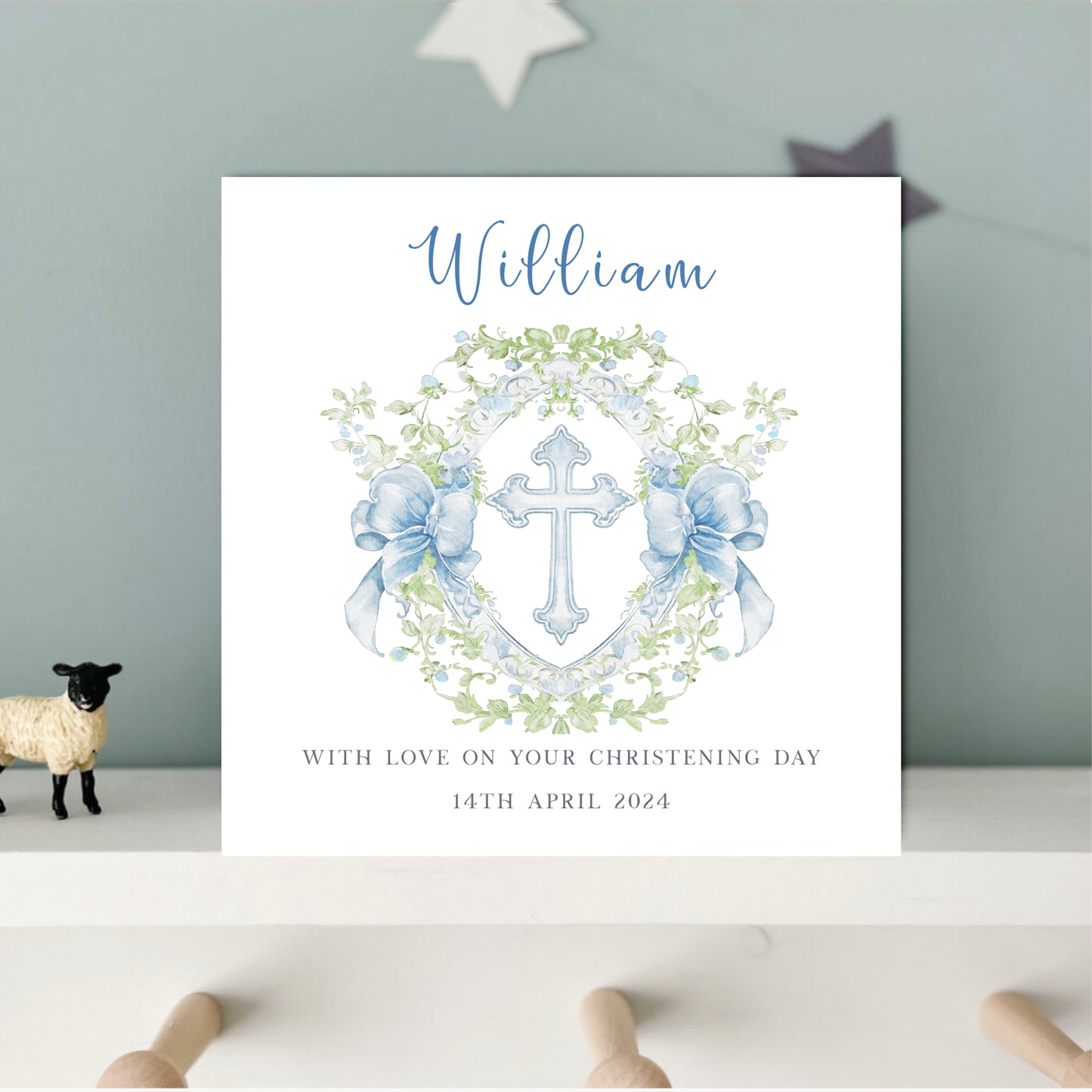 Personalised Christening Card for Godson