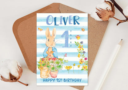 Personalised Blue Birthday Card for Boy