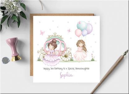 Personalised Magical Princess Birthday Card for Little Girl