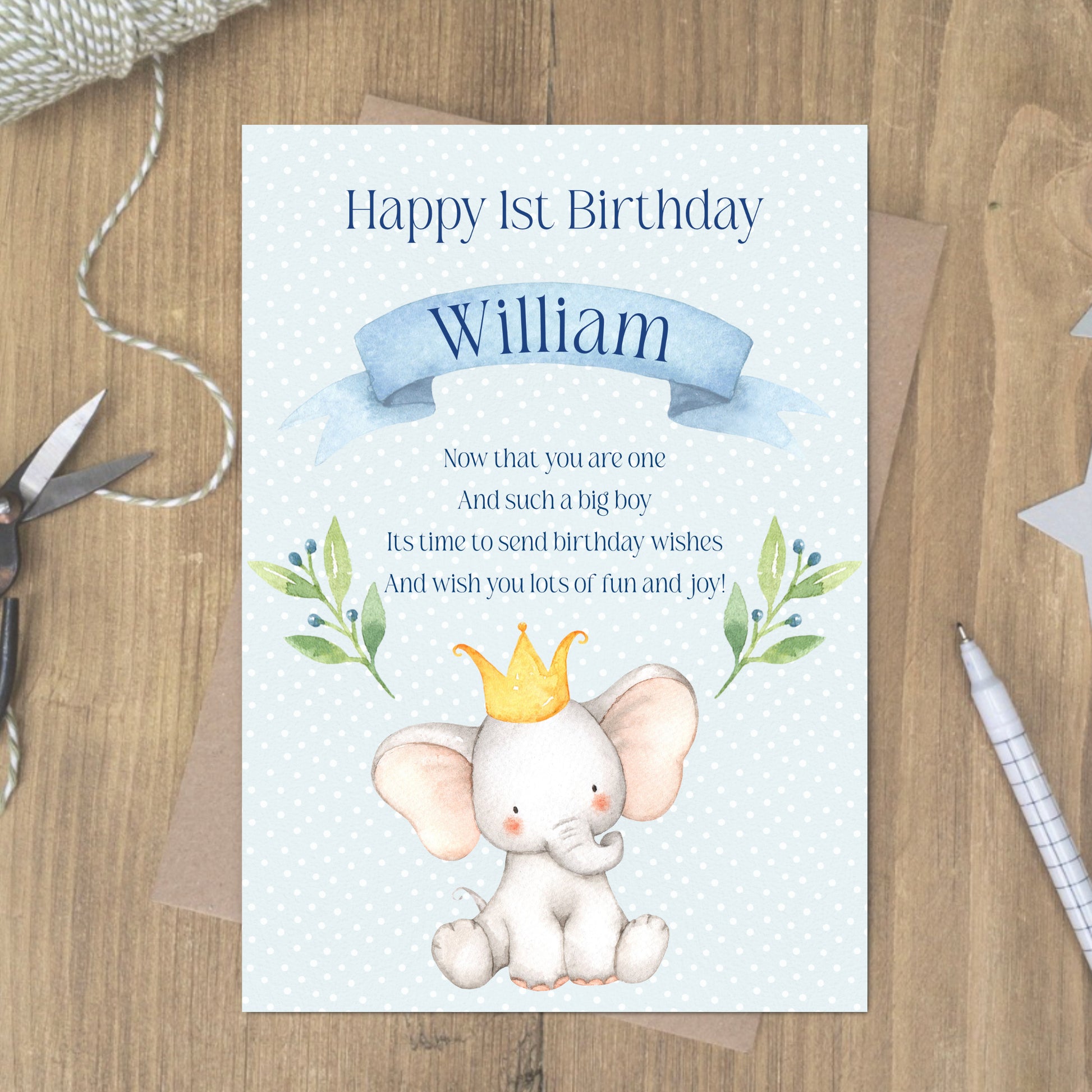 1st birthday card for boy