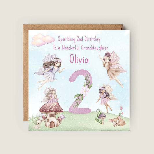 Fairy birthday card for girl