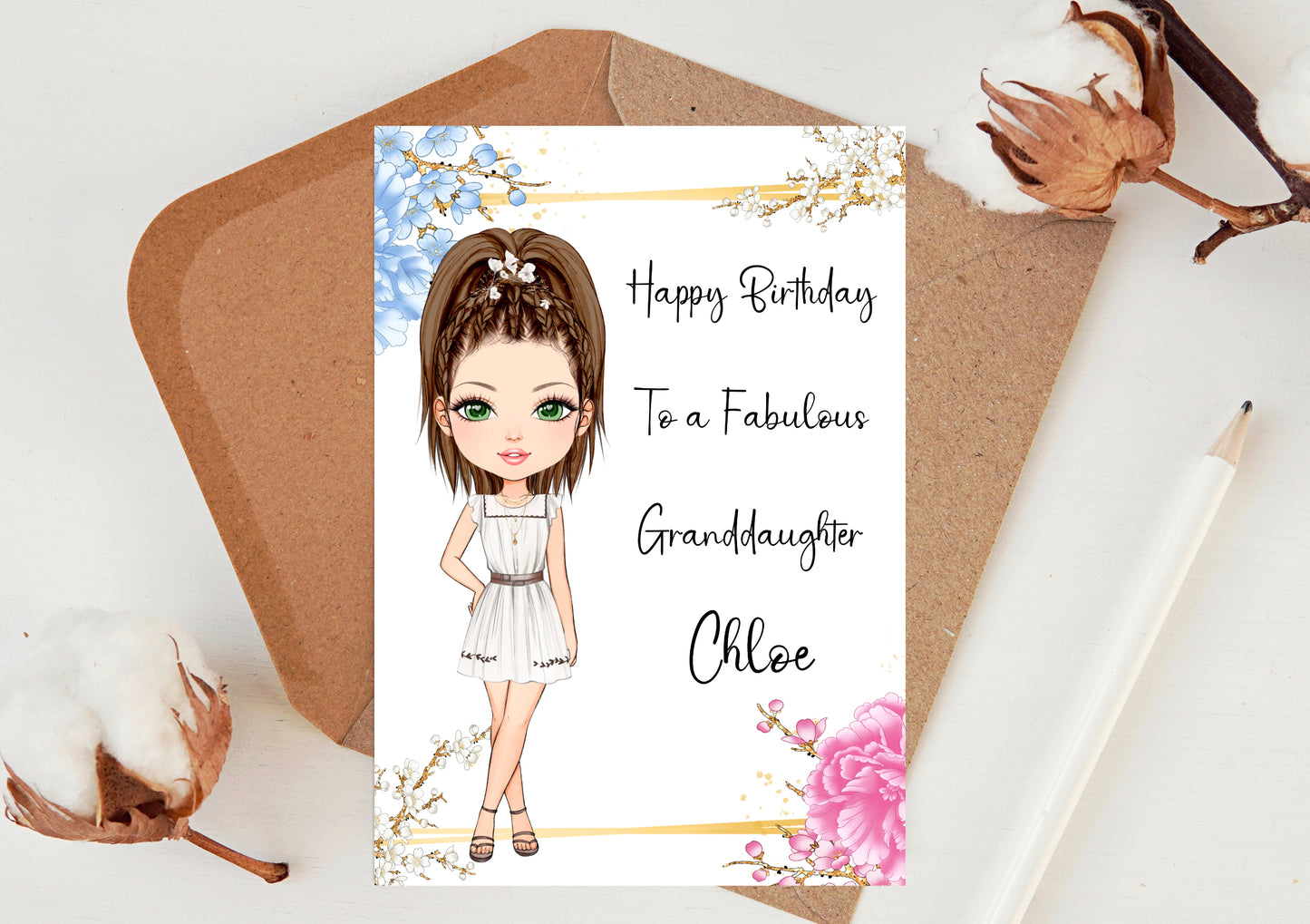 BIRTHDAY CARD FOR GLAM GIRL- personalised