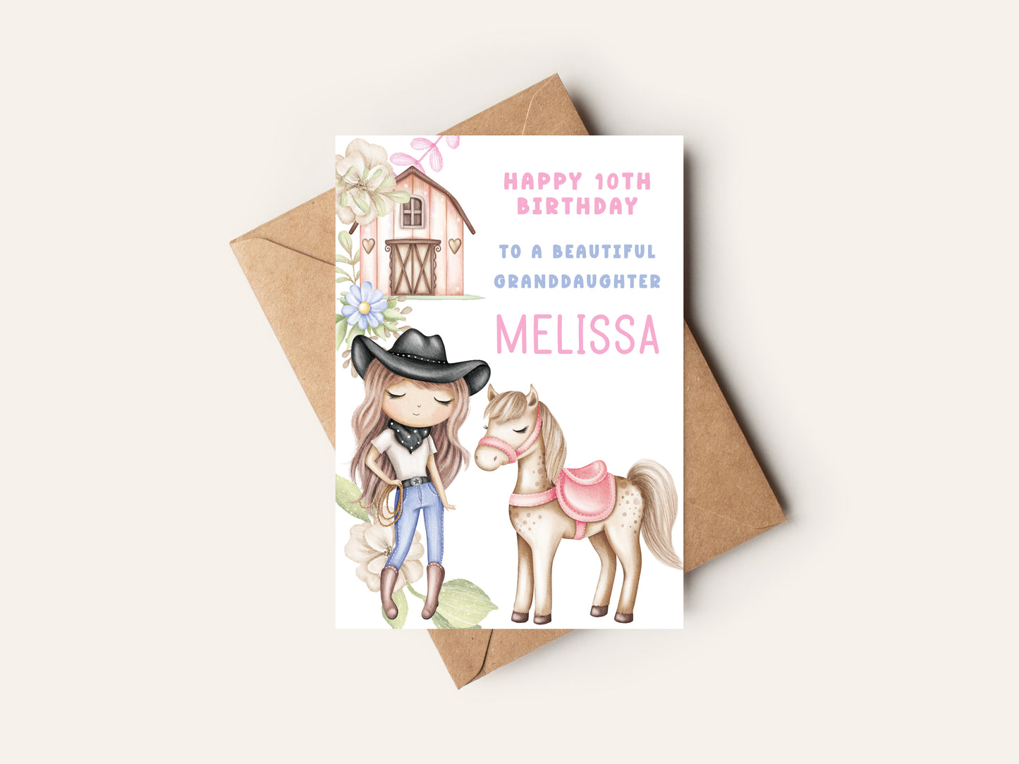 Horse Riding Birthday Card for Girls