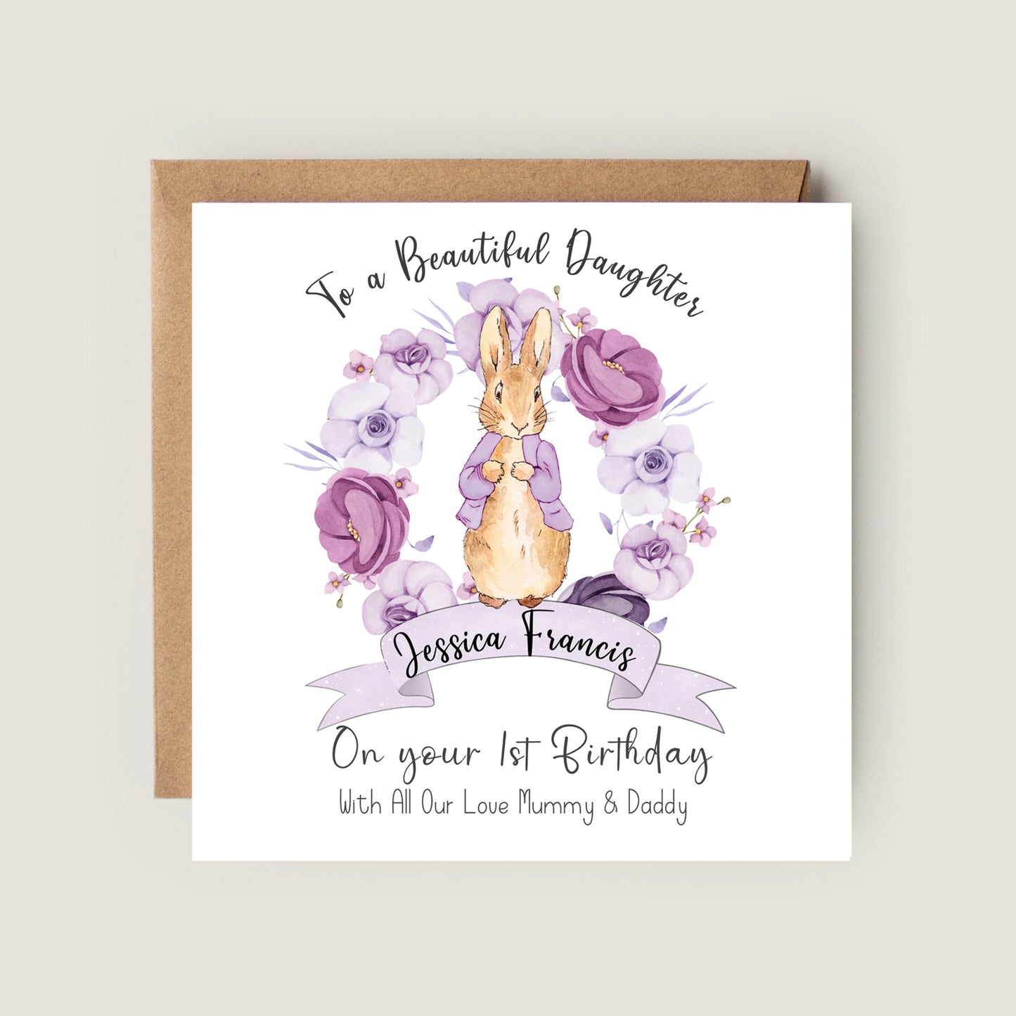 peter rabbit 1st birthday card