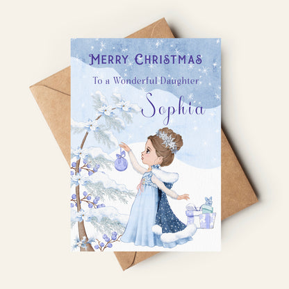 Personalised Christmas Card for a Granddaughter, Daughter, Niece