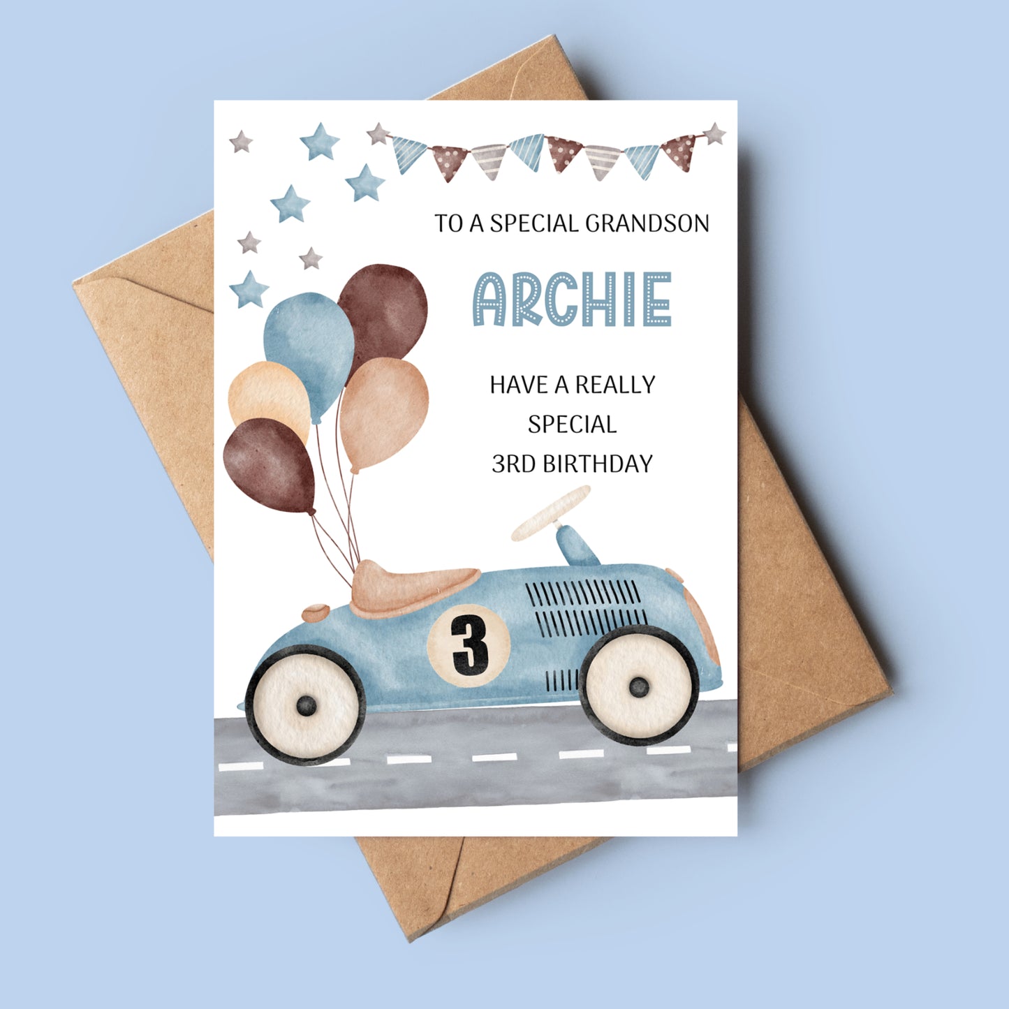 race birthday card for boys