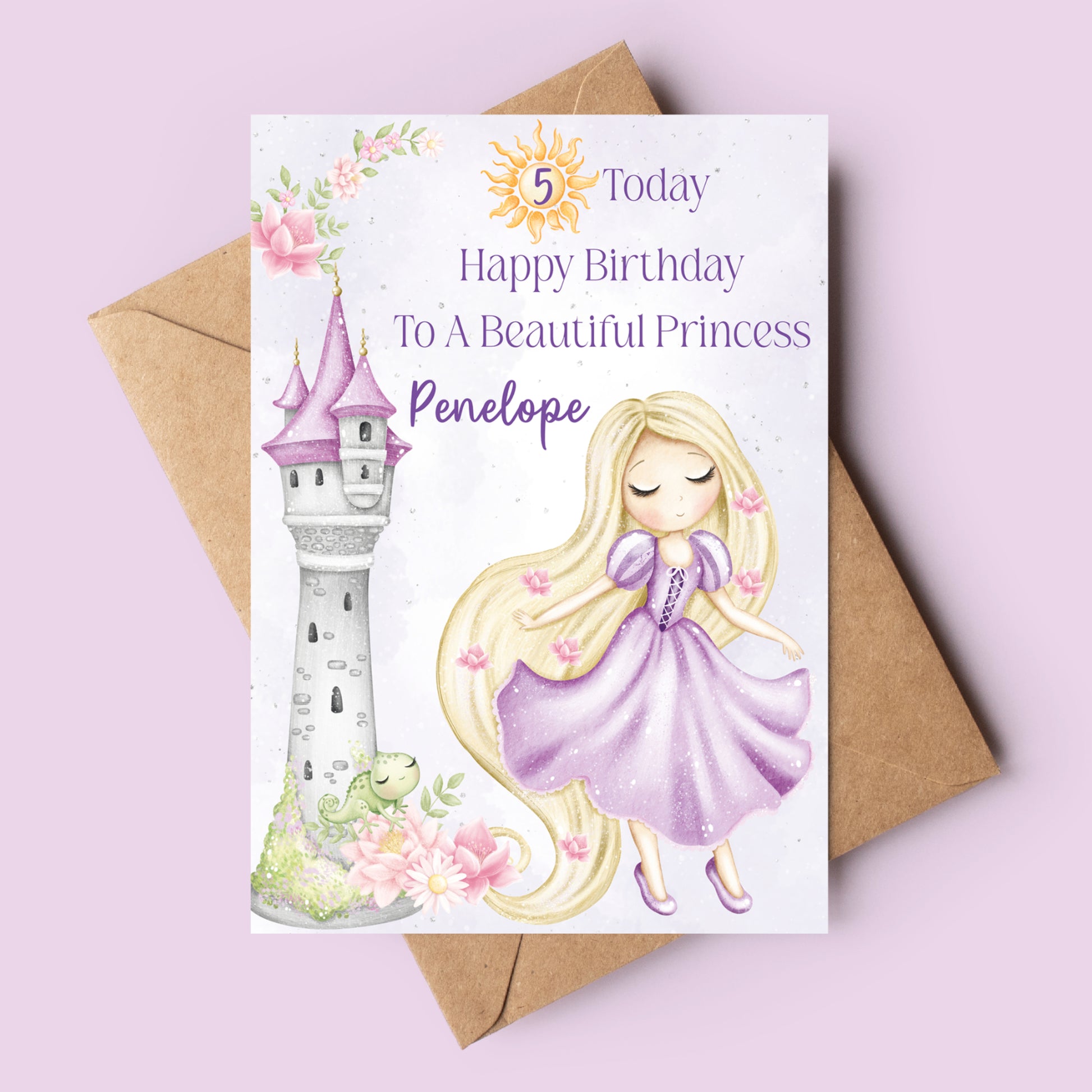 Princes Rupunzel birthday card