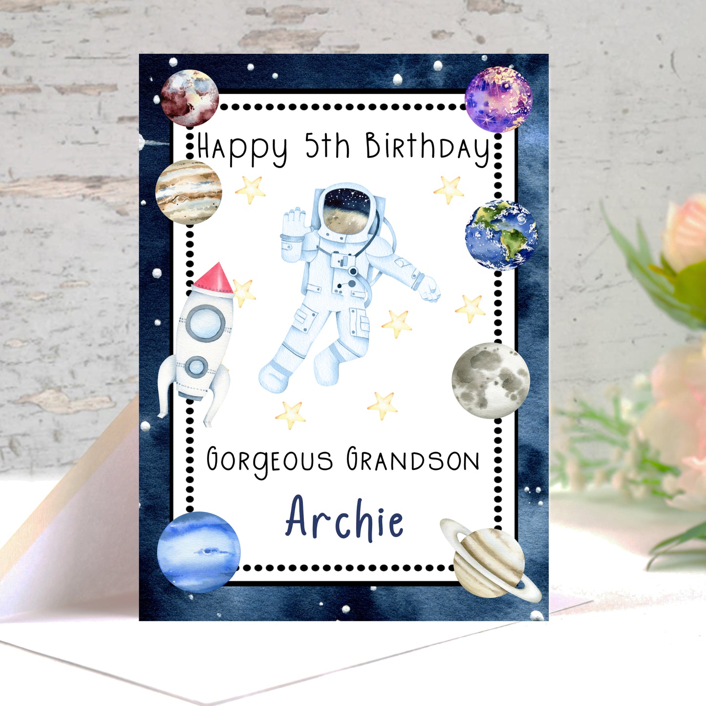 SPACE THEMED birthday card