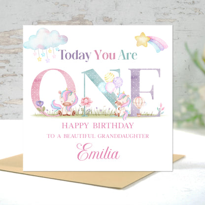 Unicorn Birthday Card For Special Little Girl