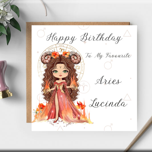 aries birthday card for girl