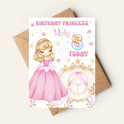 Personalised Princess Birthday Card