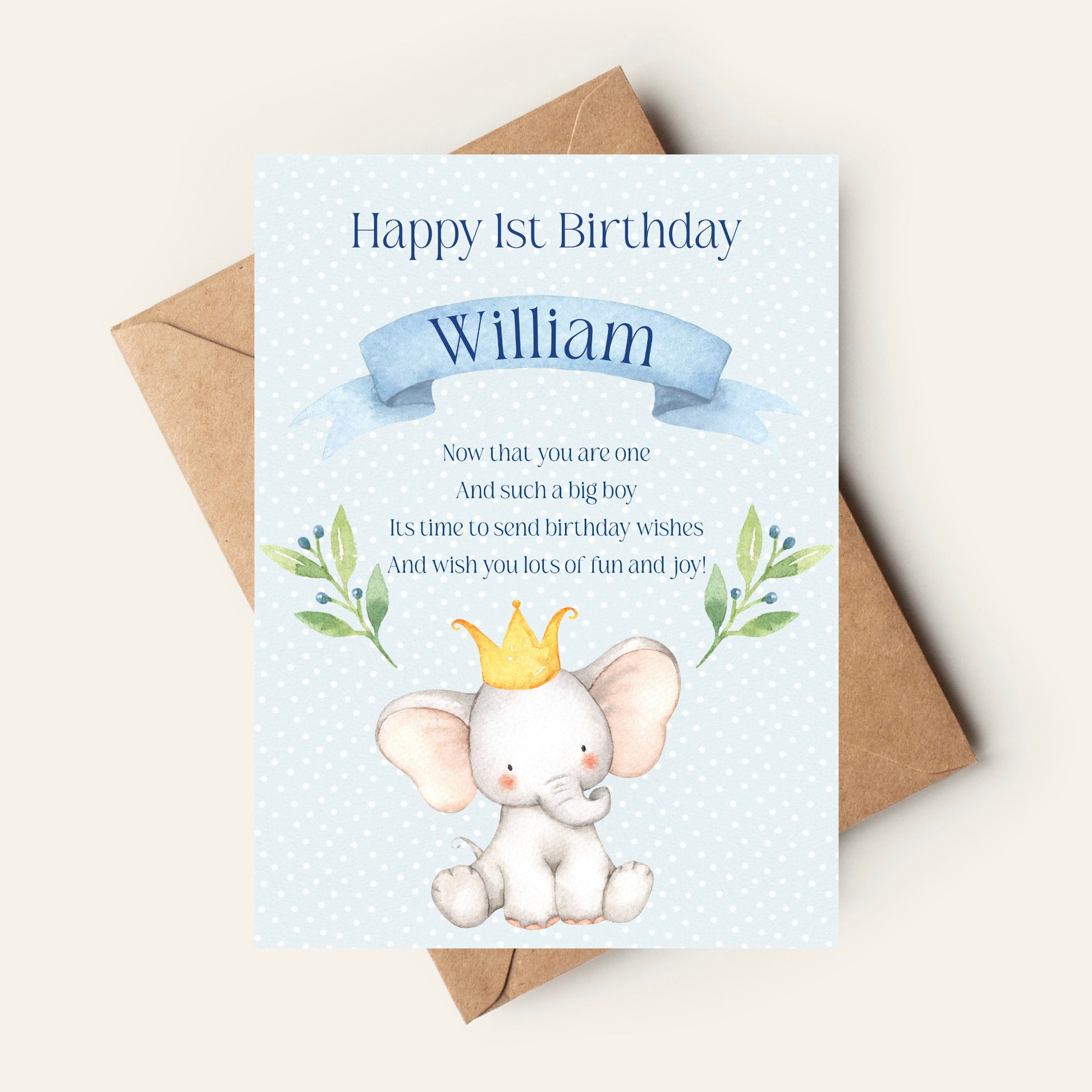 ELEPHANT BIRTHDAY CARD FOR CHILDREN