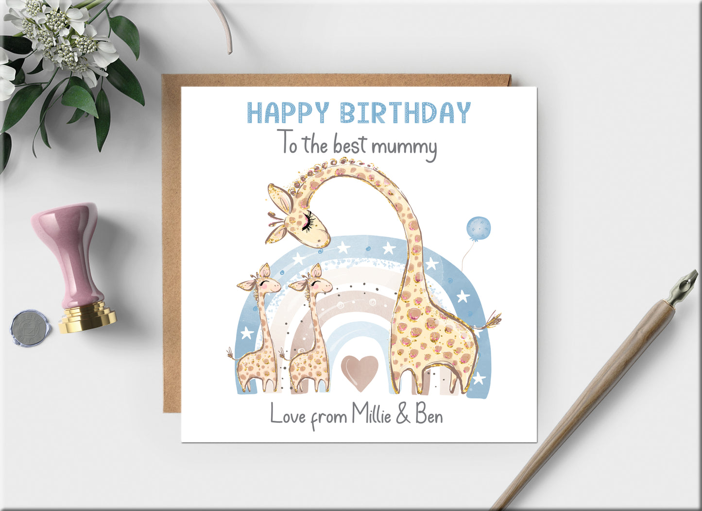 BIRTHDAY CARD FOR BEST MUM, MUMMY, GRANDMA FROM TWINS - personalised