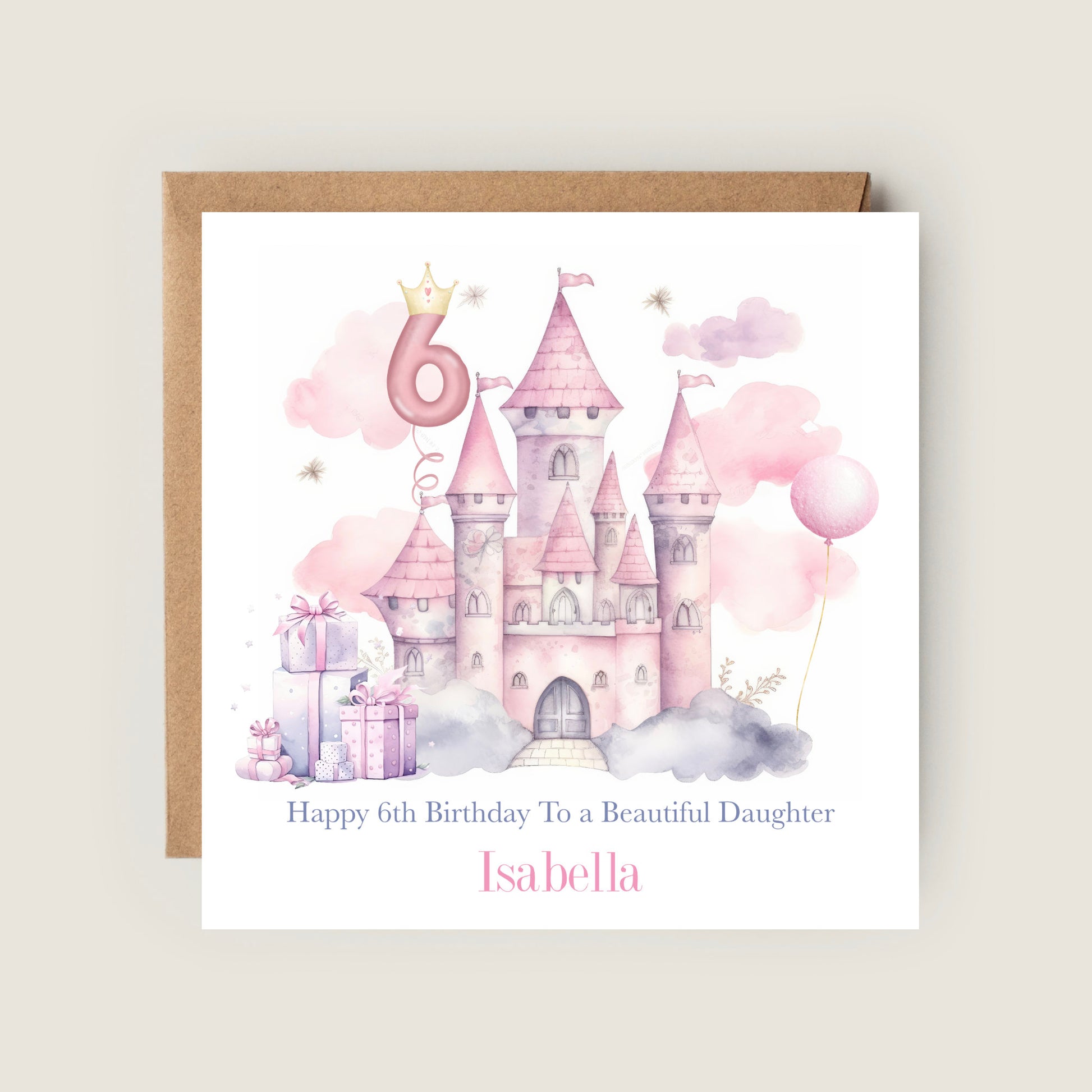 princess castle birthday card