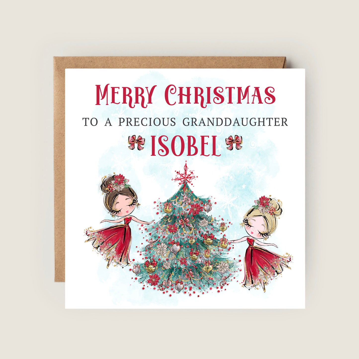 Personalised Christmas Card for a Special Granddaughter, Daughter, Niece