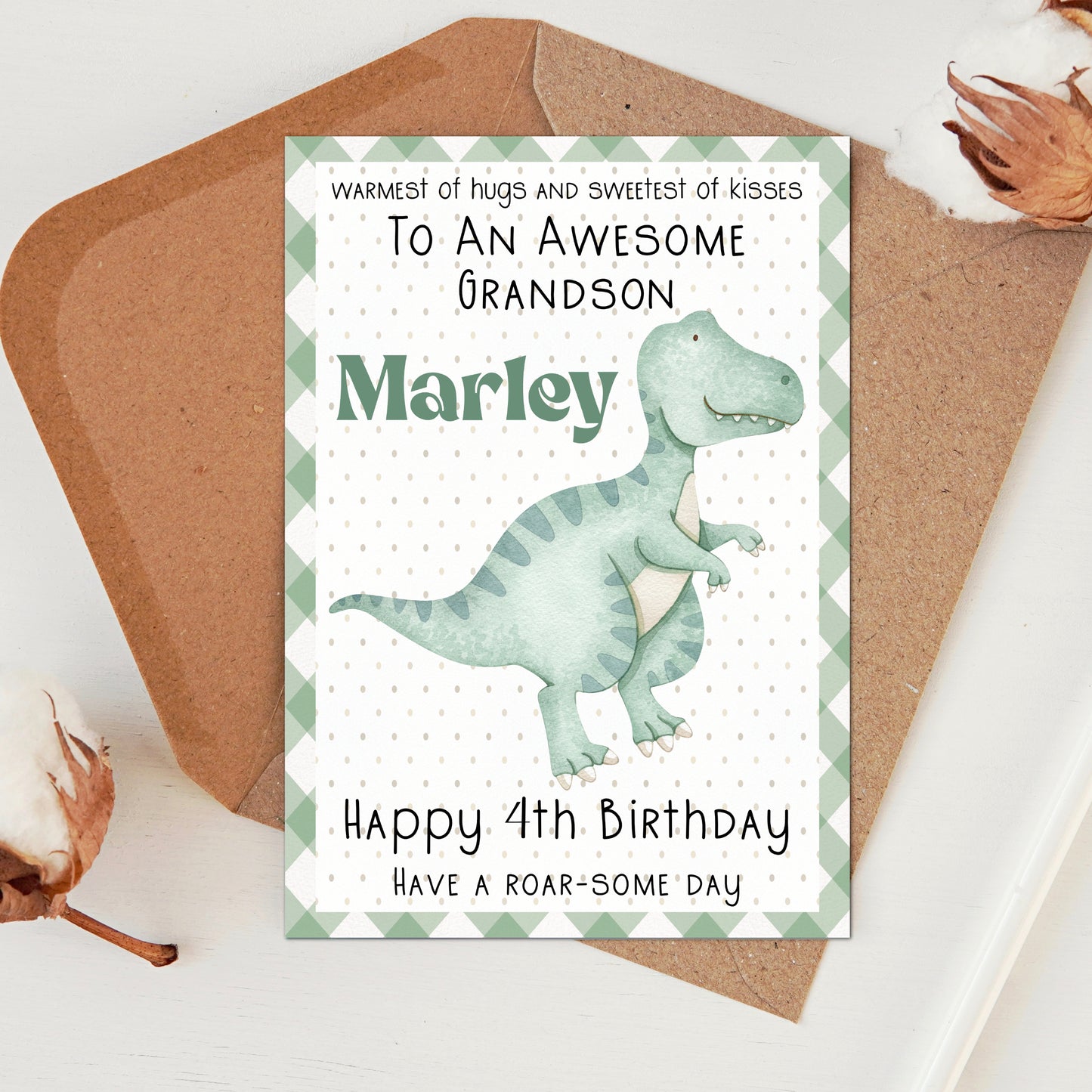 Personalised Dinosaur Birthday Card For Son