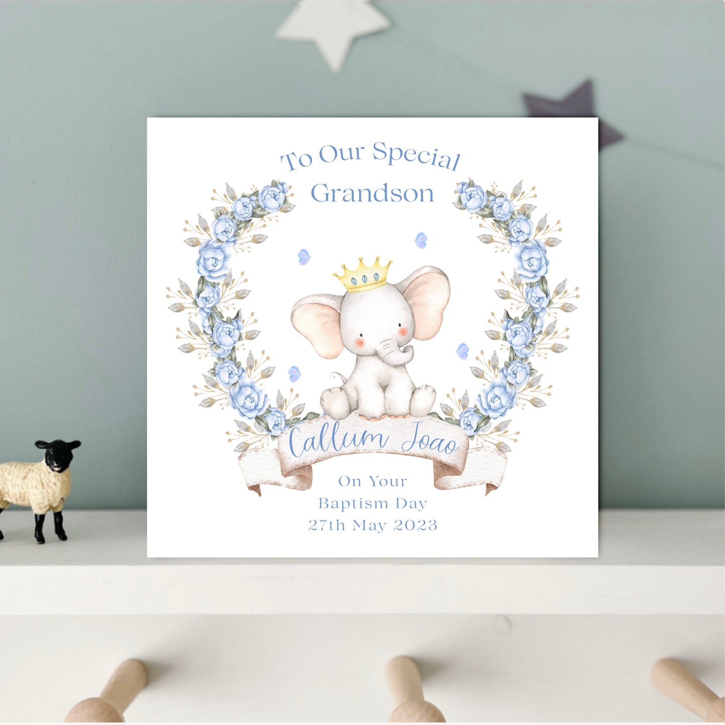 Personalised Baptism / Christening Card For Grandson