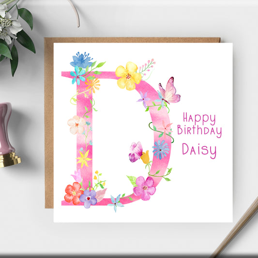 Pretty Floral Pink Birthday Card For Her