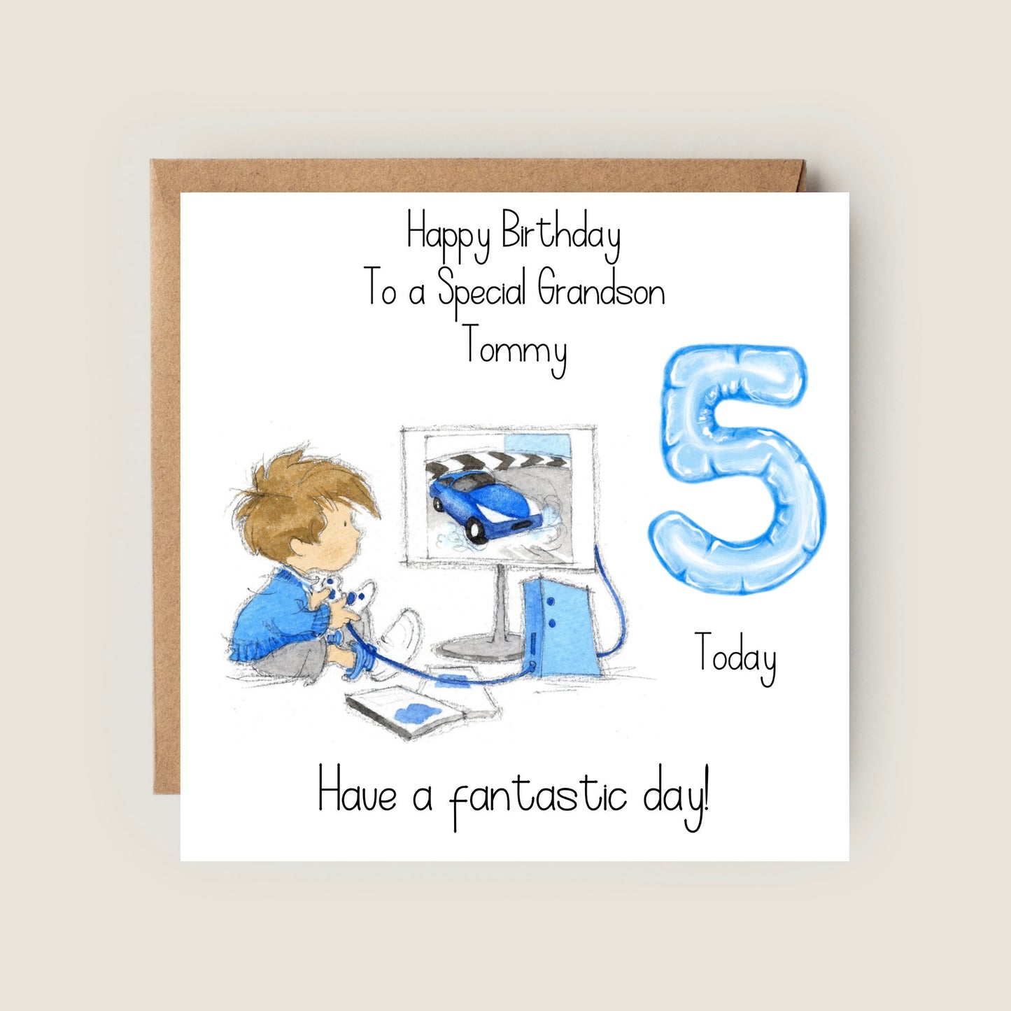 GAMER BIRTHDAY CARD FOR SON, GRANDSON, LITTLE BOY