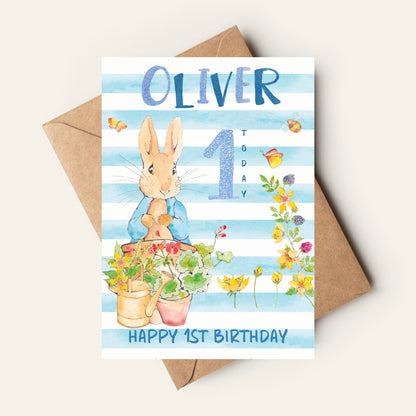 Personalised Blue Birthday Card for Boy