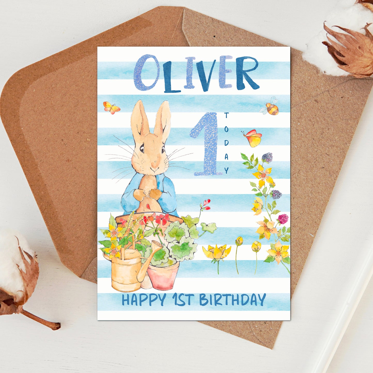 Personalised Blue Birthday Card for Boy