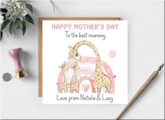 Mother's Day Card with Pink Rainbow