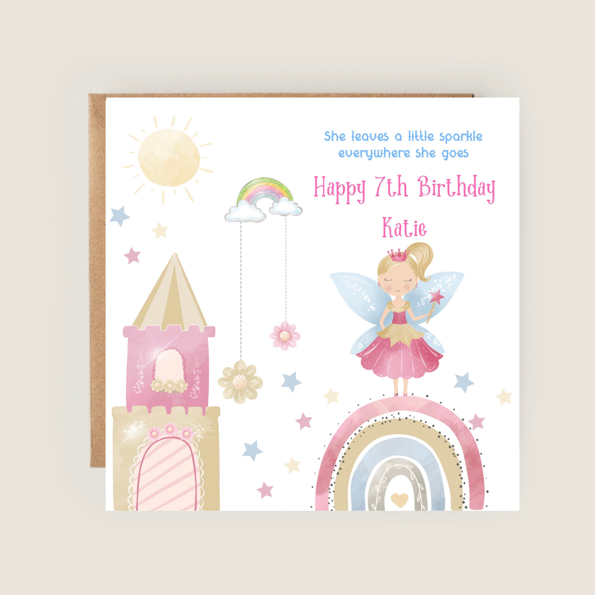 PRINCESS BIRTHDAY CARD FOR GIRLS