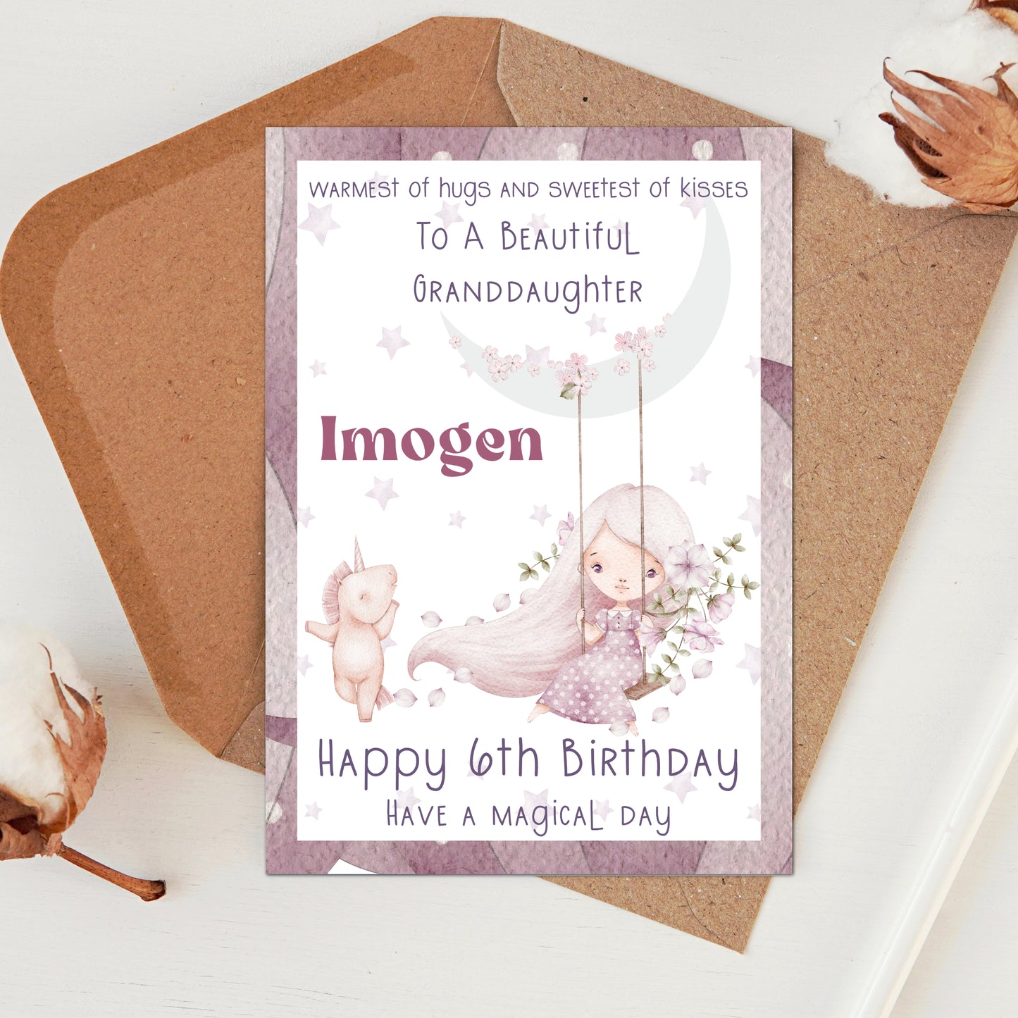 Magical Princess Personalised Birthday Card for Girls