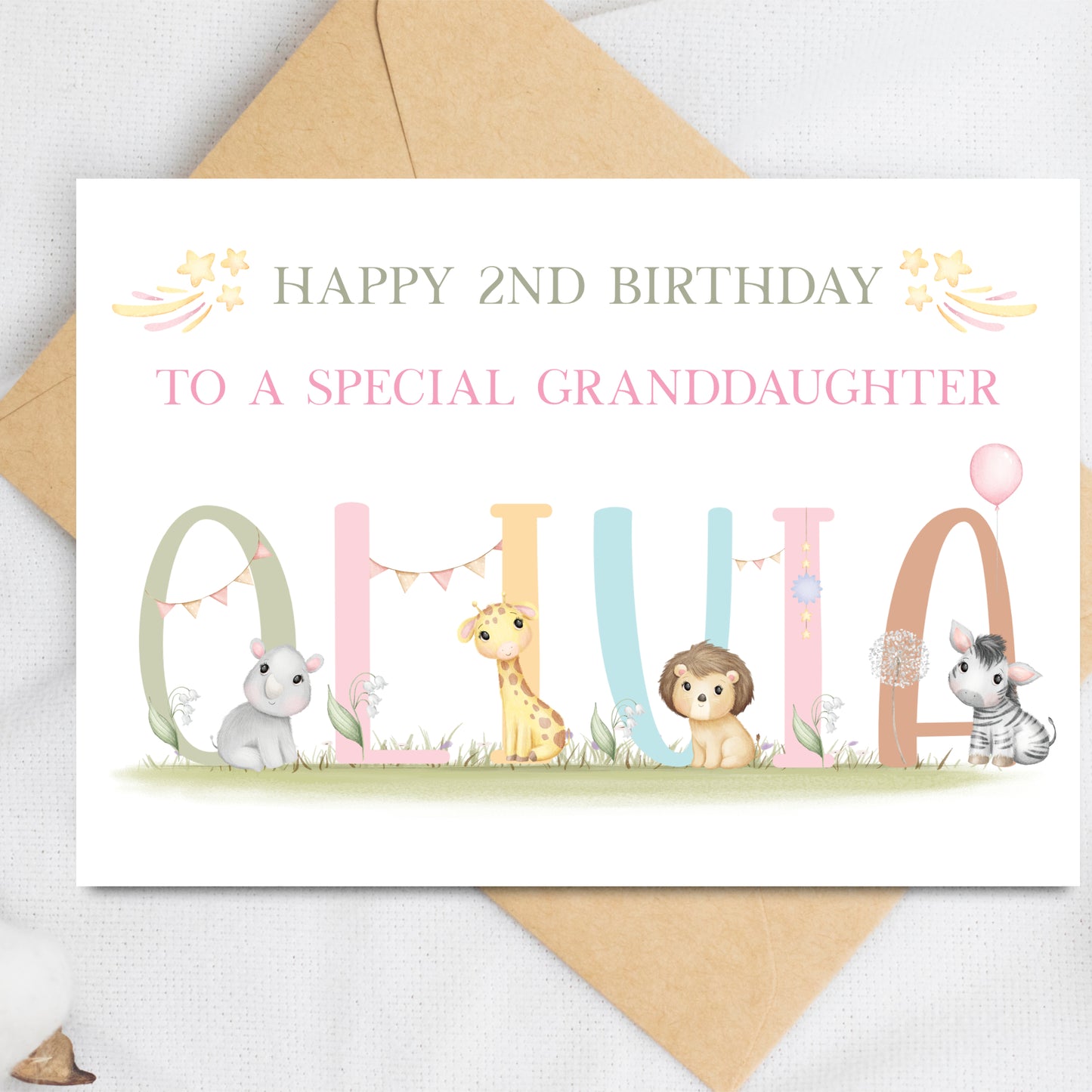 Cute Safari Animals Birthday Card for Grandson