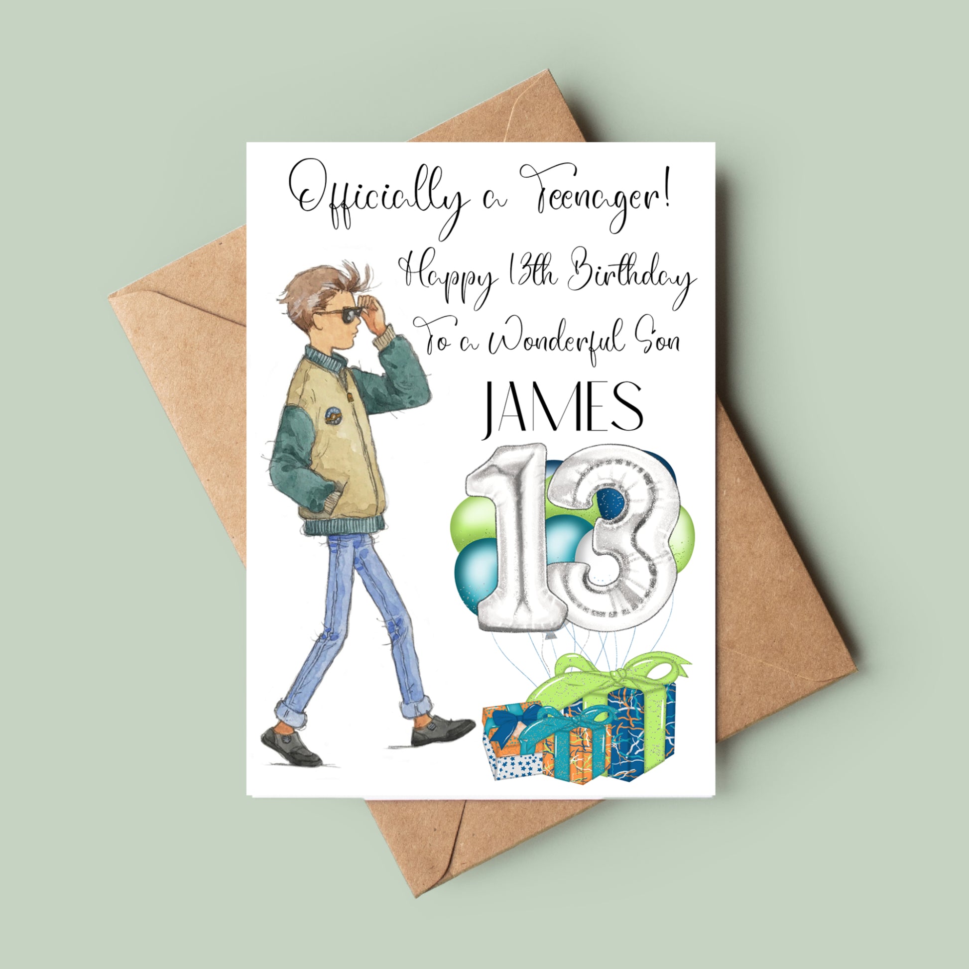 teenage birthday boy card