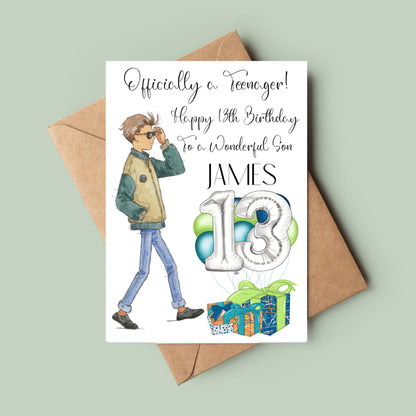 teenage birthday boy card