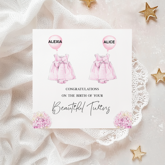 Congratulations It's New Baby Twins Card