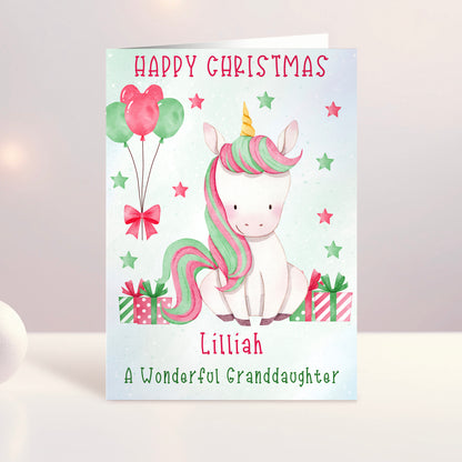 unicorn christmas card