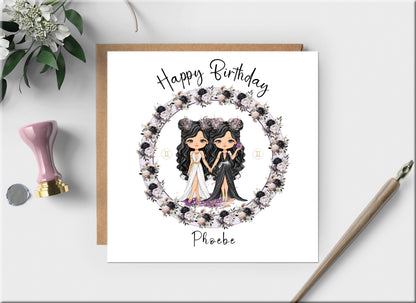 ZODIAC BIRTHDAY CARD FOR GEMINI - personalised