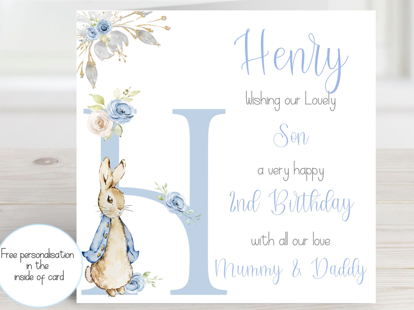 Personalised 1st, 2nd, 3rd Birthday Card for Grandson, Nephew, Son, Little Boy, Baby Animals, Personalised with Name