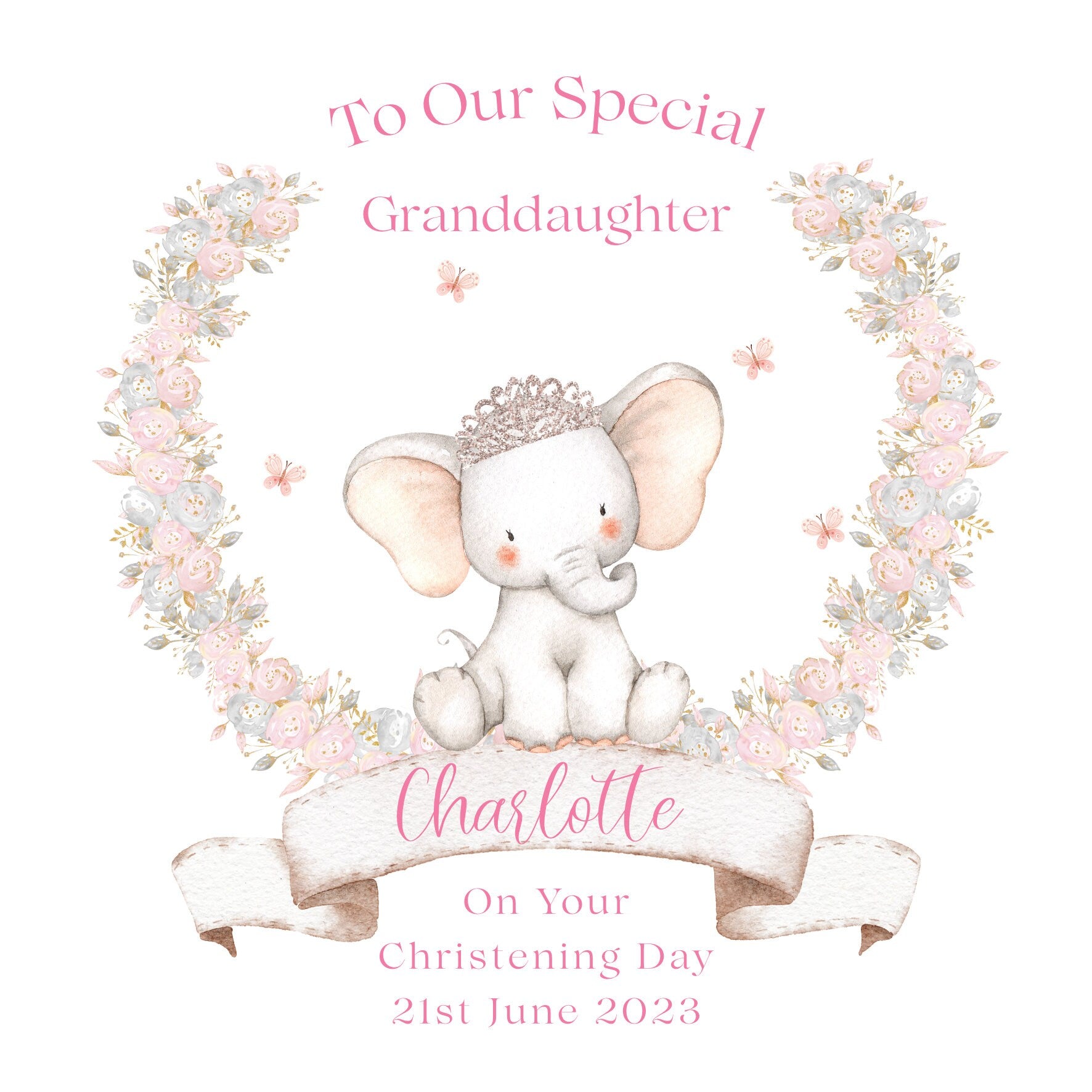 Congratulations on Your Christening, Blessings for a Precious Little Girl on Her Christening Day, Personalised Baptism Card for Baby Girl