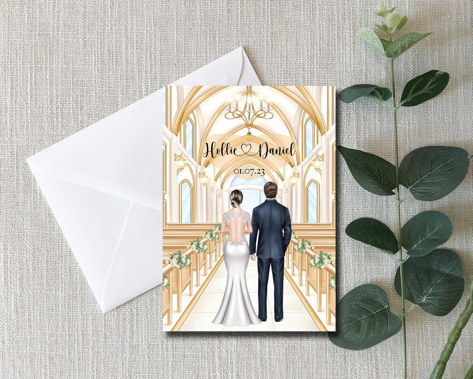 Wedding Card for Daughter and Son in Law, Personalised Keepsake for Daughter in Law, Congratulations From Parents, Sister, Stepdad & Stepmum