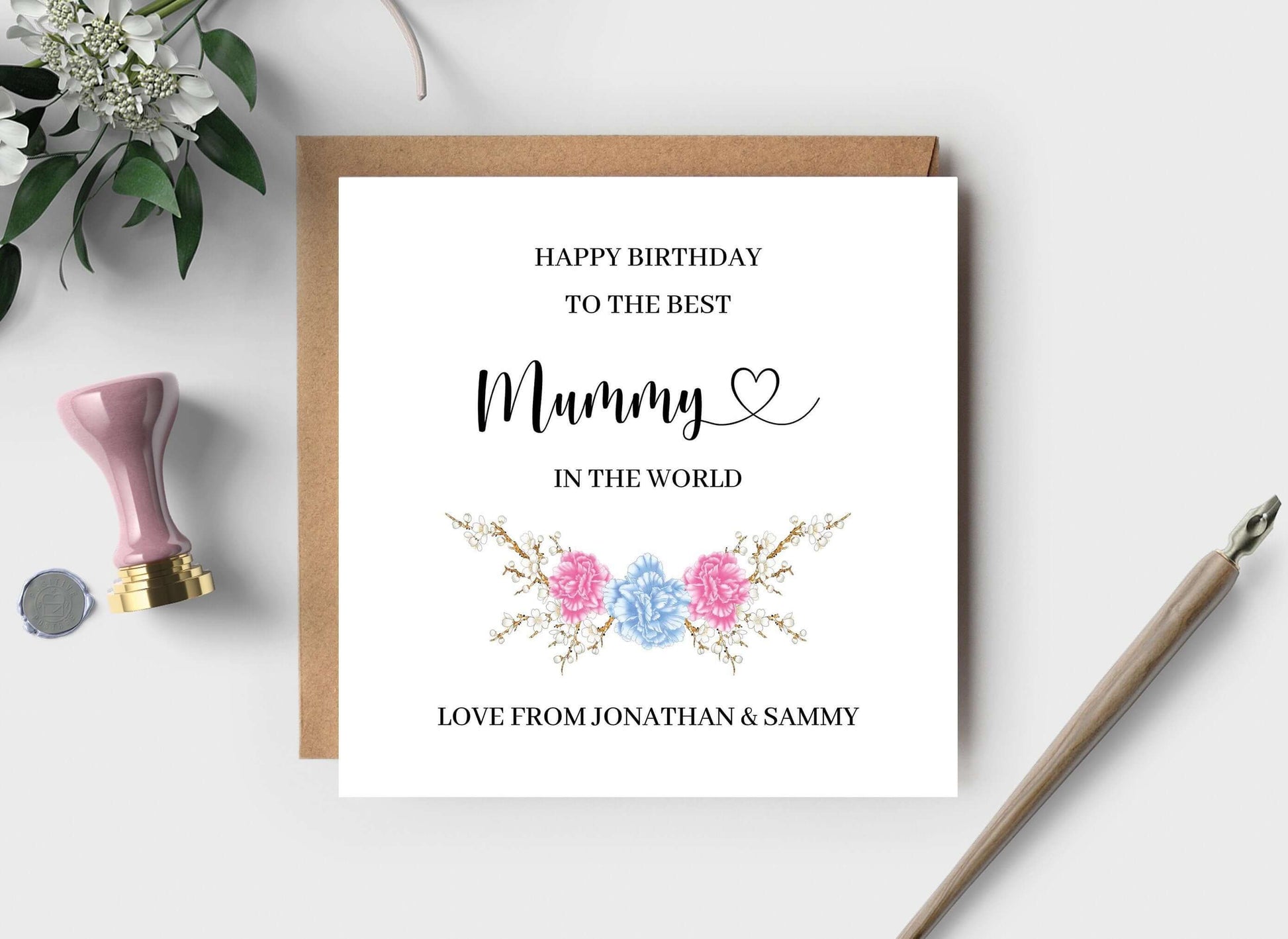 Happy Birthday To The Best Mummy, Personalised Birthday Card, Best Mummy, Mummy Birthday Card, Card For Mummy, Mum, Mother, Card For Her