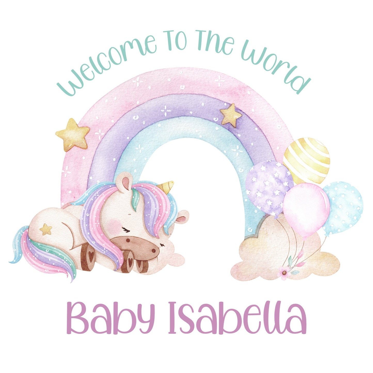 New Baby Daughter Granddaughter Niece Sister Personalised Card, Welcome To The World Baby Girl, It's a Girl, Arrival of New Baby