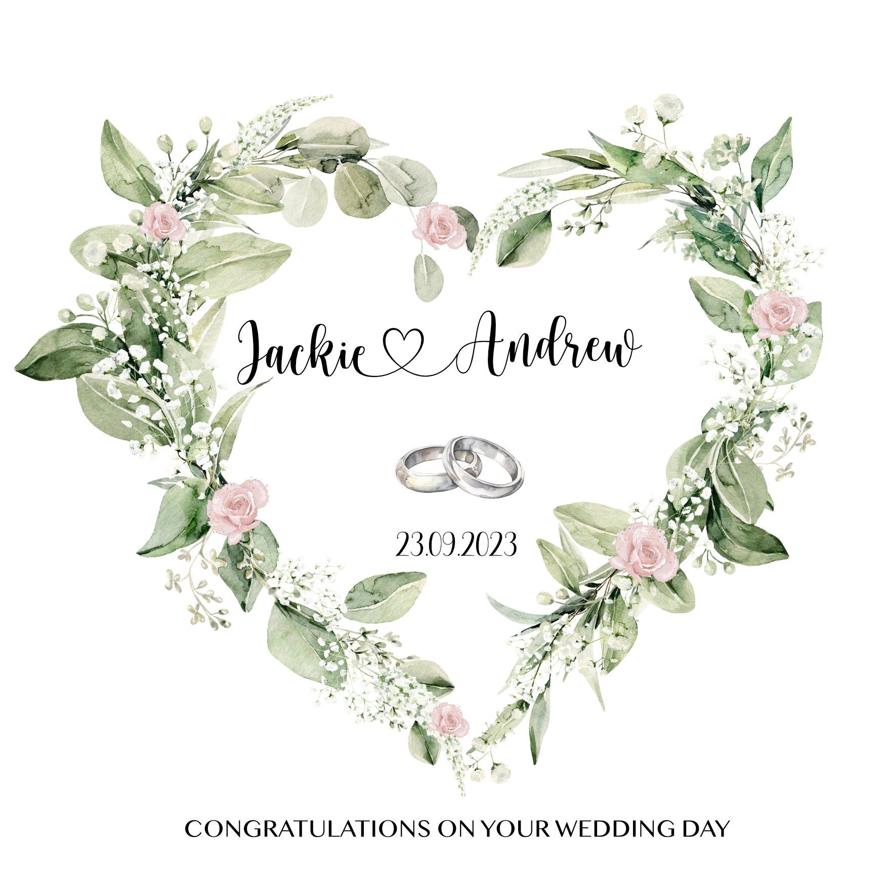 Wedding Card for Daughter and Son in Law, Personalised Son and Daughter In Law Wedding Card, Congratulations On Your Wedding, Just Married