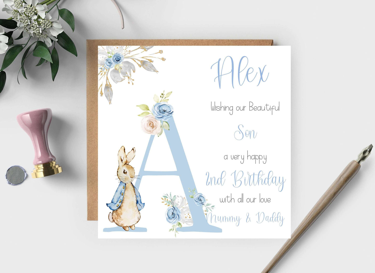 Personalised 1st, 2nd, 3rd Birthday Card for Grandson, Nephew, Son, Little Boy, Baby Animals, Personalised with Name