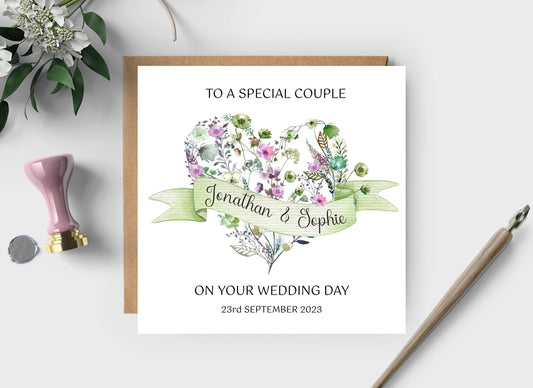 Bride and Groom wedding day card, Newly weds bride and groom personalised congratulations keepsake, Mr and Mrs, Mrs & Mrs, Mr and Mr